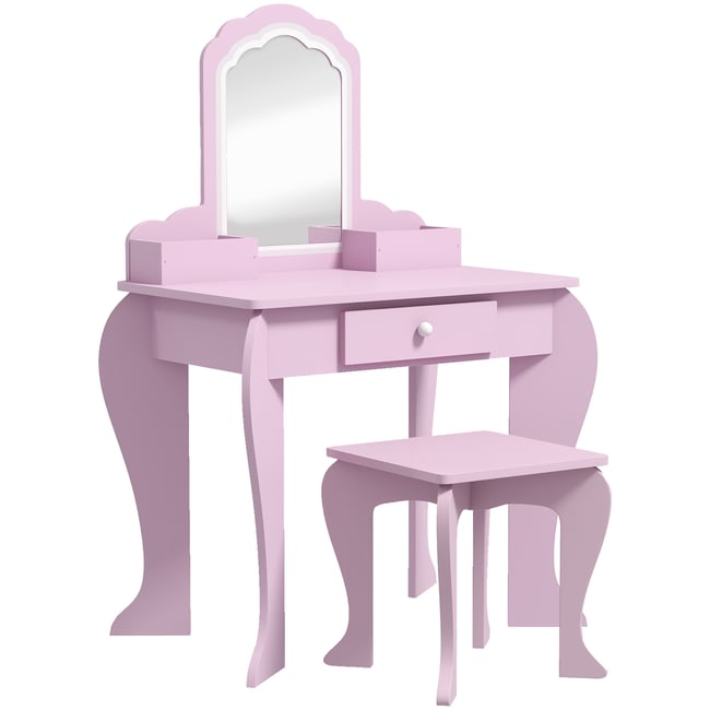 Ensemble de coiffeuse pour enfants MDF Rose rose <span itemprop=