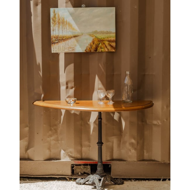 Console bistrot en bois Francine N°1076 - Bon état Couleur bois foncé <span itemprop=