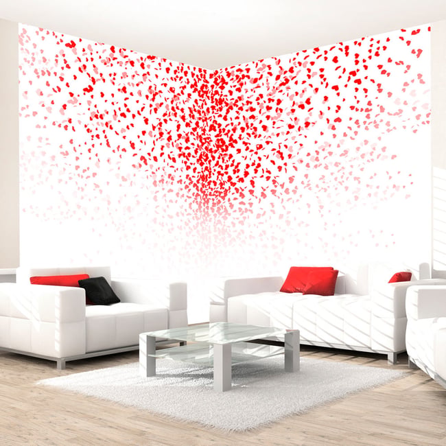 Papier peint intissé panoramique Abstractions Love corner Couleur rouge <span itemprop=