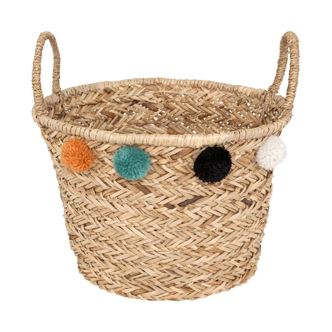 Panier enfant pompons LIVI Couleur beige <span itemprop=