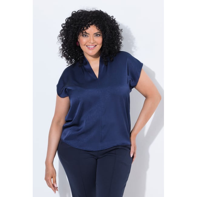 Blouse en satin, pli fantaisie - ULLA POPKEN
