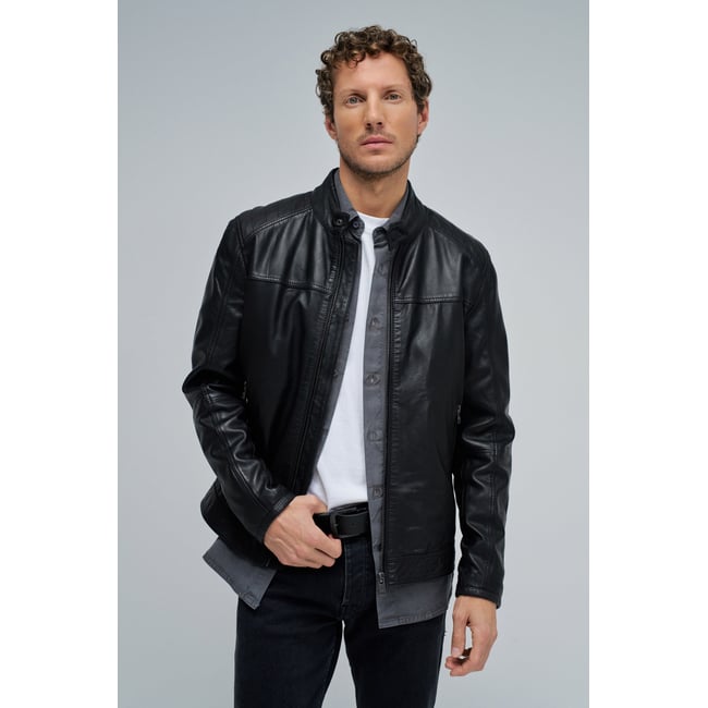 BLOUSON BIKER EN CUIR - SALSA JEANS