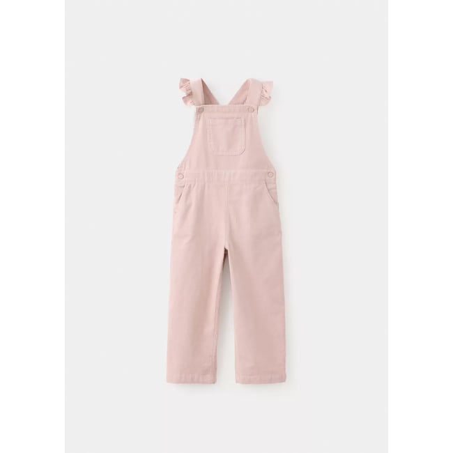 Combinaison longue en velours côtelé rose <span itemprop=