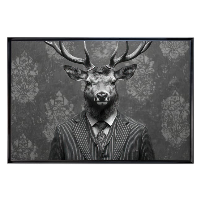 Tableau Mural Encadré Cerf Gentleman ANIMAUX HUMANISÉS Couleur tableaux encadrés <span itemprop=
