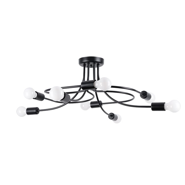 Suspension Acier Noir E27 8 Levar Couleur noir <span itemprop=