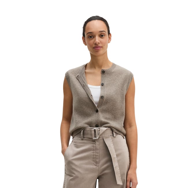 Cardigan sans manches regular en laine d'agneau moelleuse - MARC O'POLO
