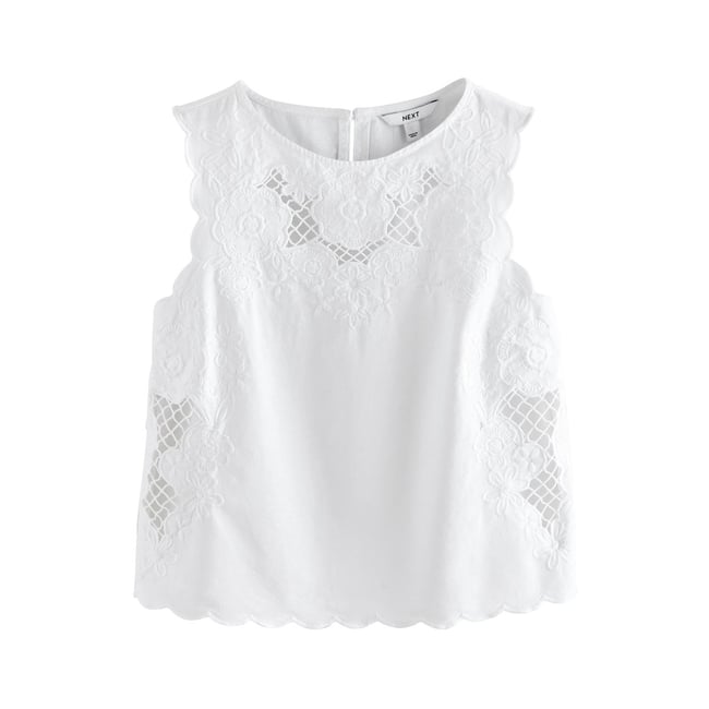 Top sans manches à broderie anglaise florale - NEXT