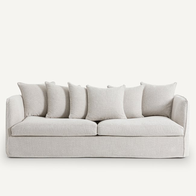 Sofa Neo Chiquito, Recycling-Strukturgewebe ecru <span itemprop=
