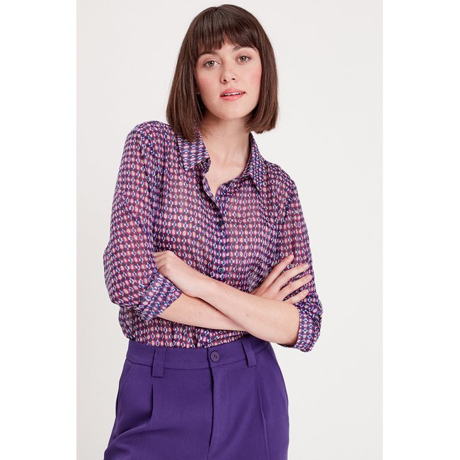Chemise manches longues beige <span itemprop=