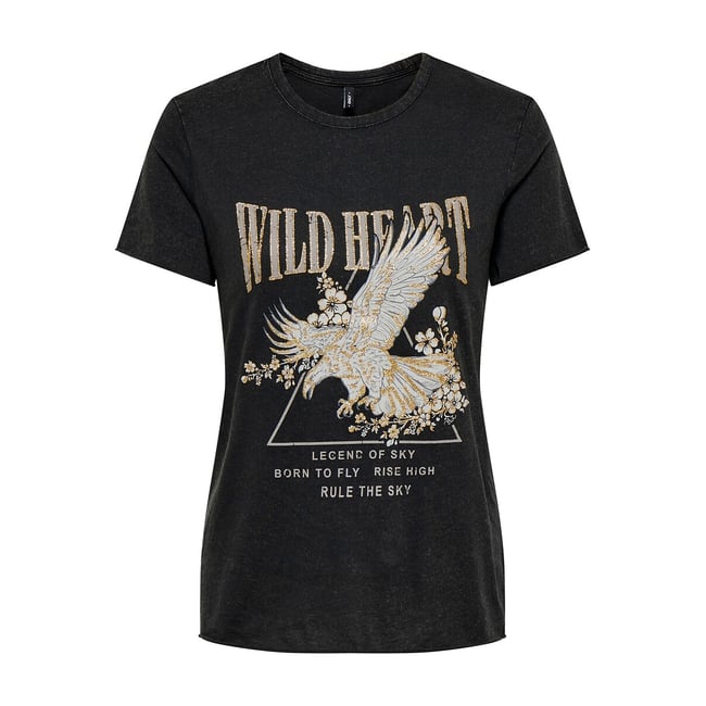 T-shirt girocollo con motivo - ONLY
