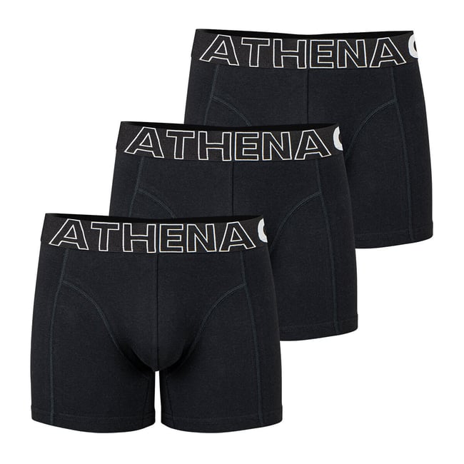 Lot de 3 boxers unis, Athena Pro noir <span itemprop=