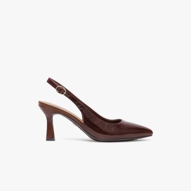 Escarpin en cuir DELPHIE marron chocolat <span itemprop=