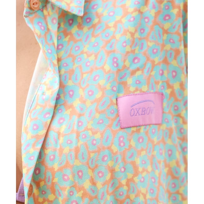 Chemise fluide imprimée SAUDADE corail <span itemprop=