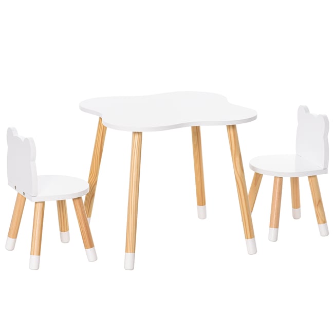 Ensemble table et chaises pour enfants MDF blanc <span itemprop=