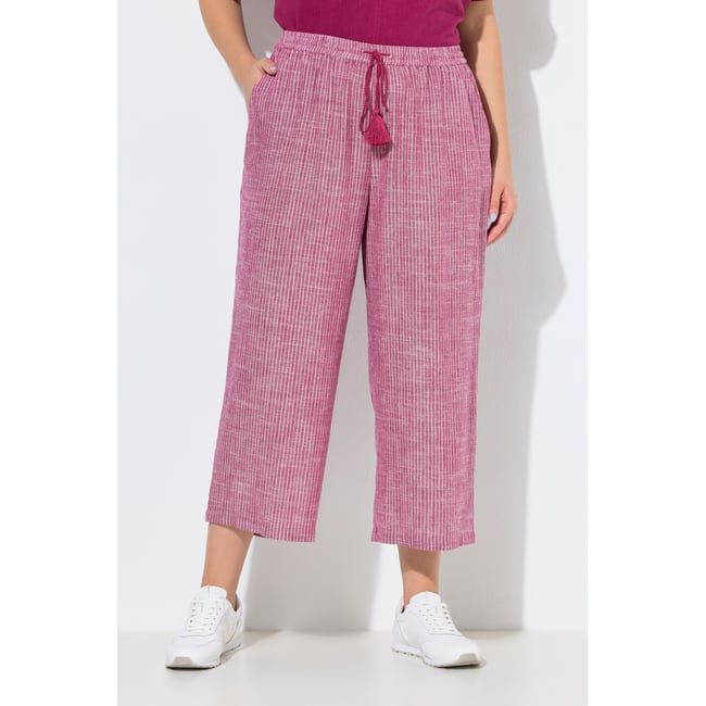 Jupe-culotte Rose en lin mélangé rouge magnolia <span itemprop=