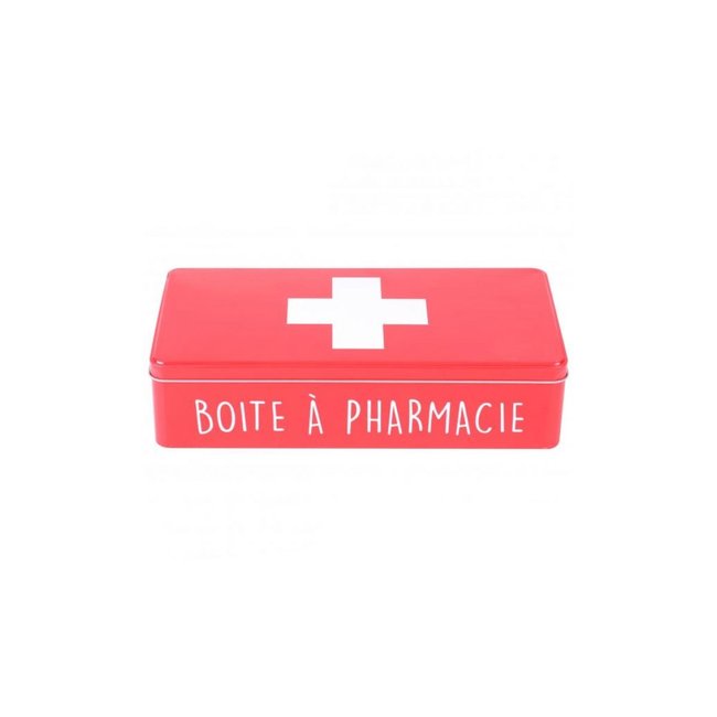Boîte à Pharmacie en Métal Rouge et Croix Blanche Couleur rouge <span itemprop=