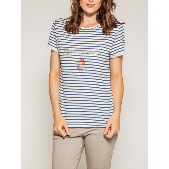 T-shirt Marinière Col Rond Foret v002232 <span itemprop=