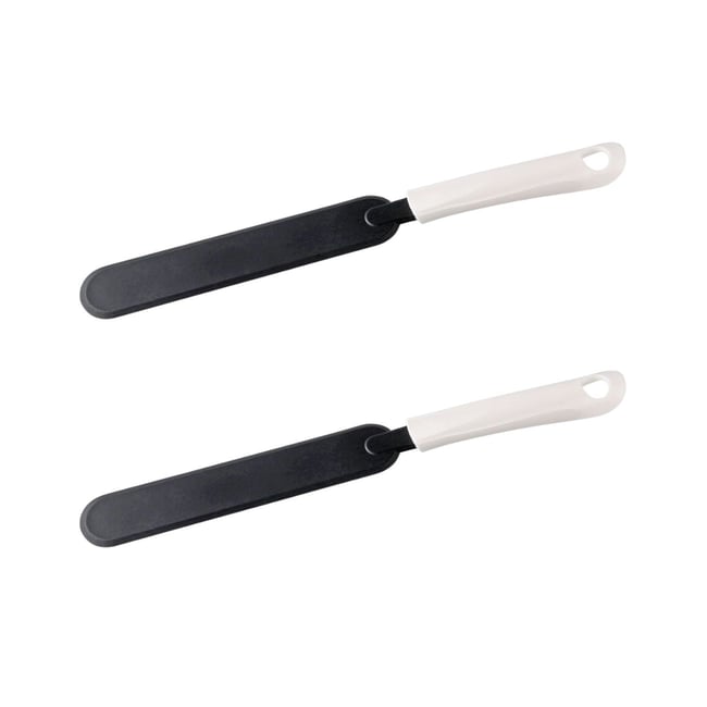 Set de 2 ustensiles de cuisine spatule crêpes ARCADALINA blanc|noir <span itemprop=