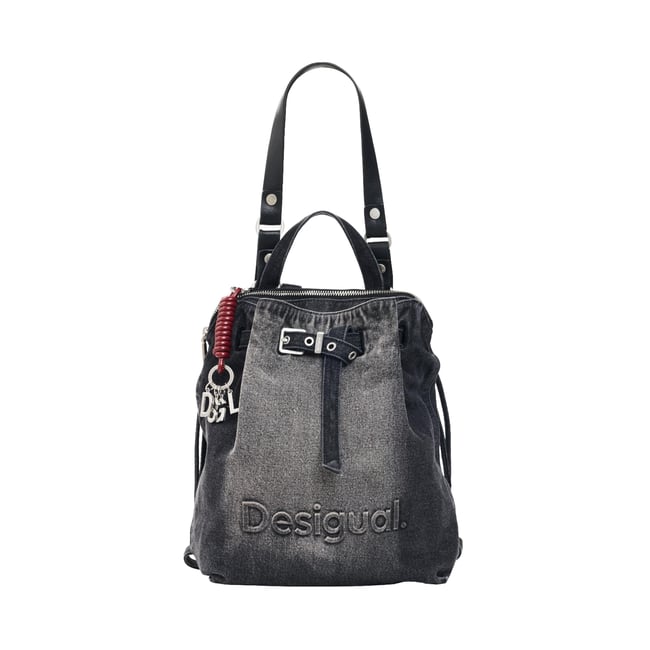 Sac à dos denim moyen noir <span itemprop=
