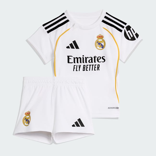 Kit Bébés Domicile Real Madrid 25/26 Enfants Kit Bébés Domicile Real Madrid 25/26 Enfants white <span itemprop=