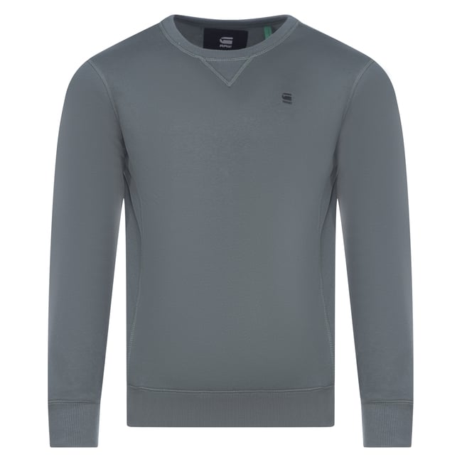 Sweat Coton Col Rond gris <span itemprop=