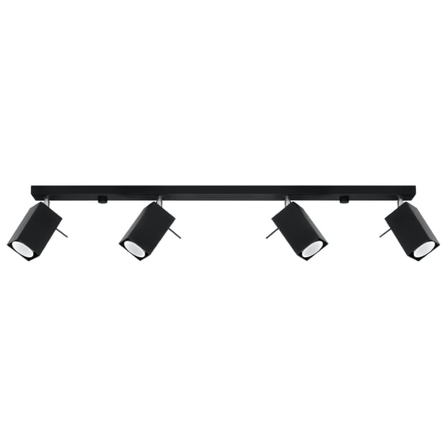 Plafonnier Acier Noir GU10 4 Merida Line Couleur noir <span itemprop=