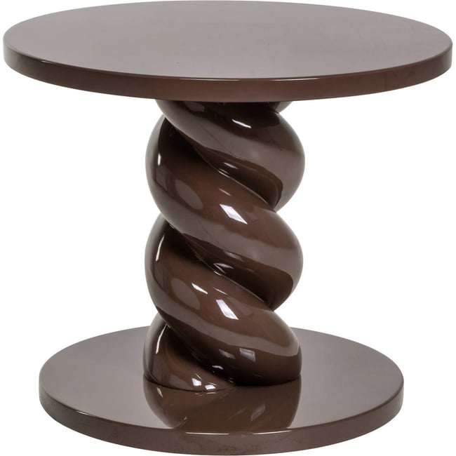 Table d'appoint sculpturale en résine Couleur châtaigne <span itemprop=