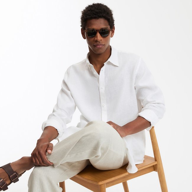 Regular Fit Shirt in Linen, Signature, Carl - LA REDOUTE COLLECTIONS