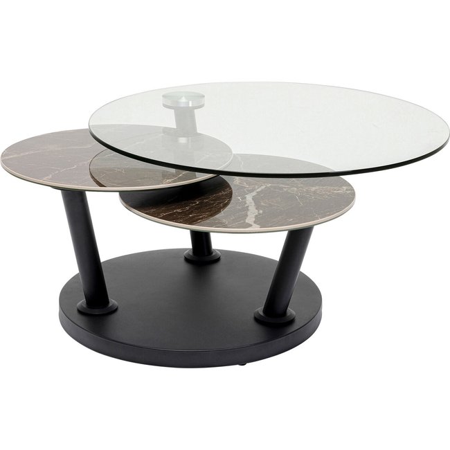 Table basse pivotante en verre et céramique, AVIGNON - KARE DESIGN