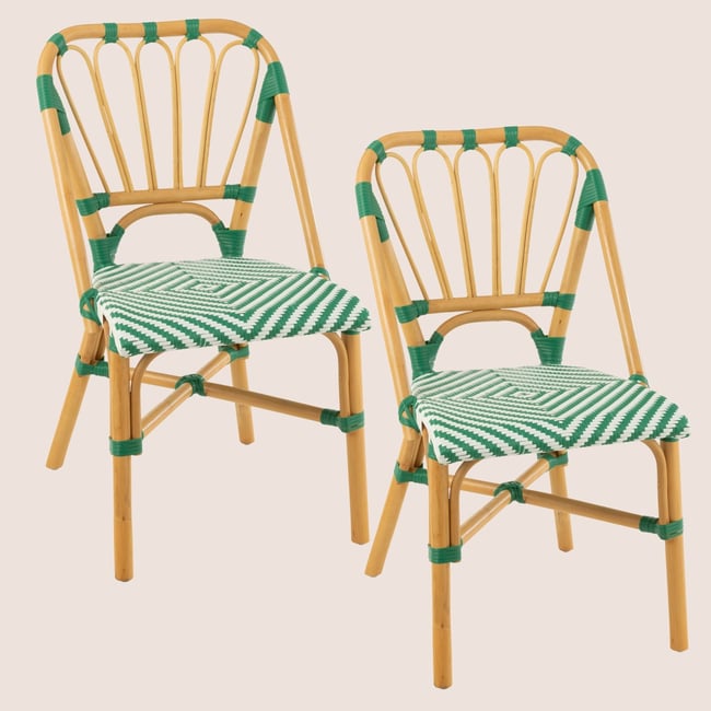 Chaises parisiennes tressées (lot de 2) - MONTMARTRE v002239 <span itemprop=