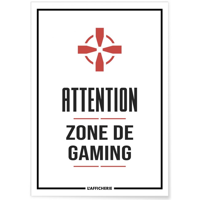 Affiche Zone de Gaming Couleur blanc <span itemprop=