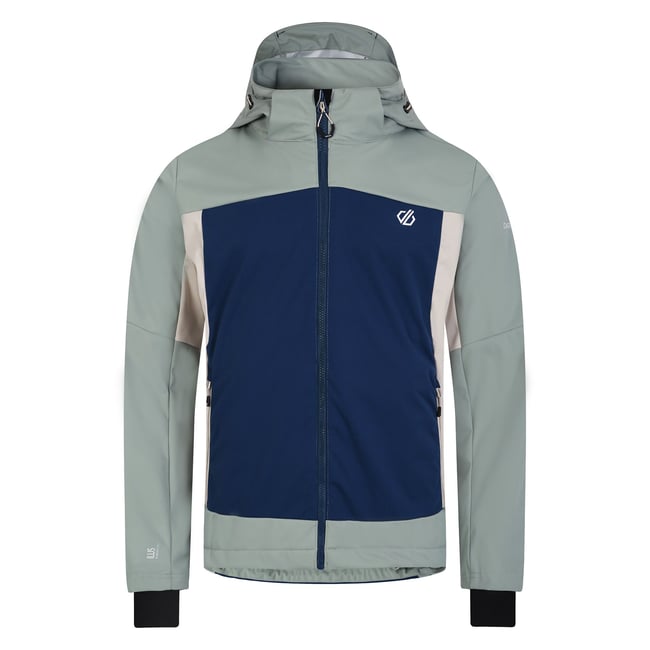 Veste softshell MOUNTAINEER denim sombre / vert nénuphar <span itemprop=