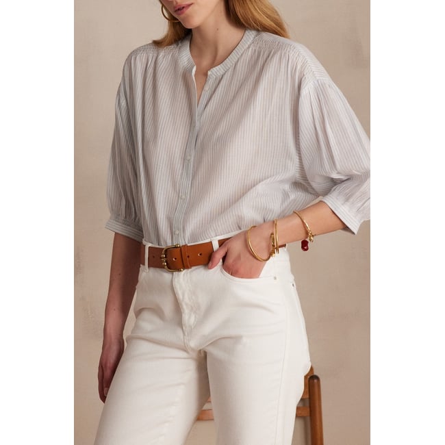 Blouse BLISS en 100% coton bleu <span itemprop=