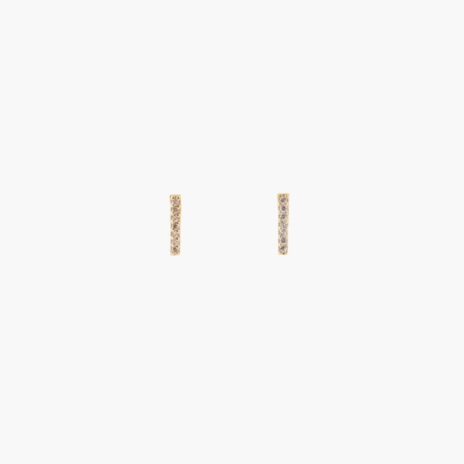Puces d'oreilles dorées serties de zircon - argent garanti 925 - BALABOOSTE