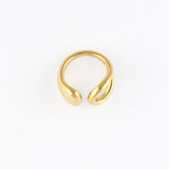 Bague ouverte en acier inoxydable doré <span itemprop=