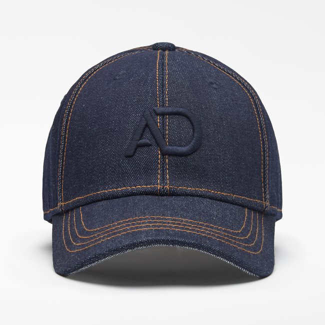 Casquette denim en coton avec logo brodé bleu denim <span itemprop=
