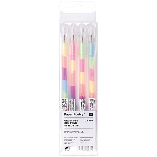 Stylo gel Arc-en-ciel Pastel - 4 pcs - RICO DESIGN
