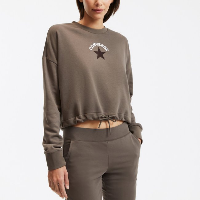 Sudadera corta Chuck Crew caqui <span itemprop=