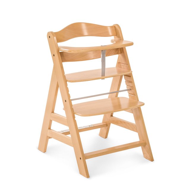 Alpha+ Wooden Highchair - Natural, natural, HAUCK