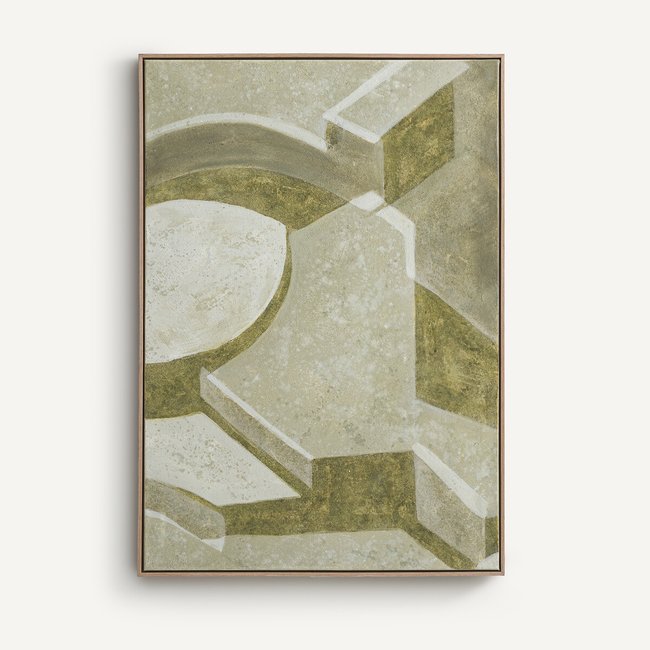 Quadro pintado à mão, Arshi caqui claro <span itemprop=