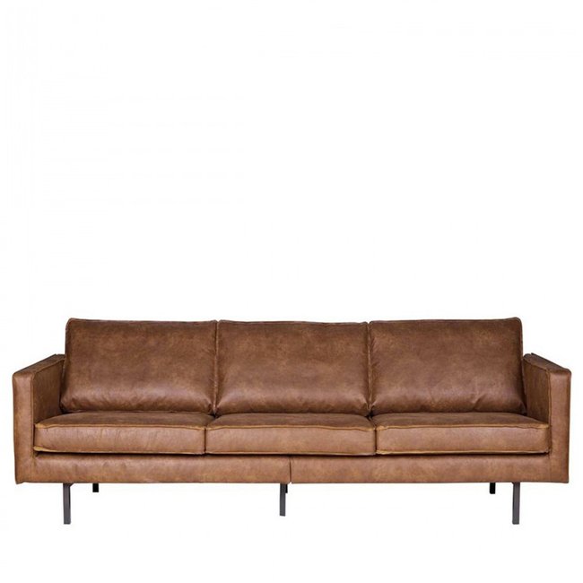 Grand canapé 4 places vintage- BRONCO Couleur cognac <span itemprop=