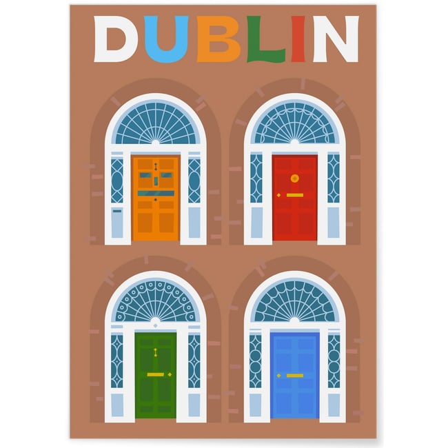 Affiche ville Dublin 2 Couleur blanc <span itemprop=