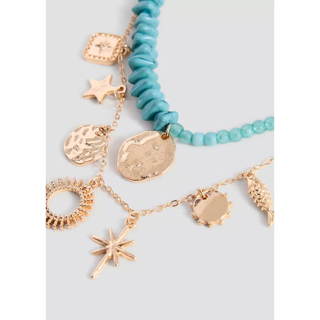 Pack 2 colliers combinés bleu <span itemprop=