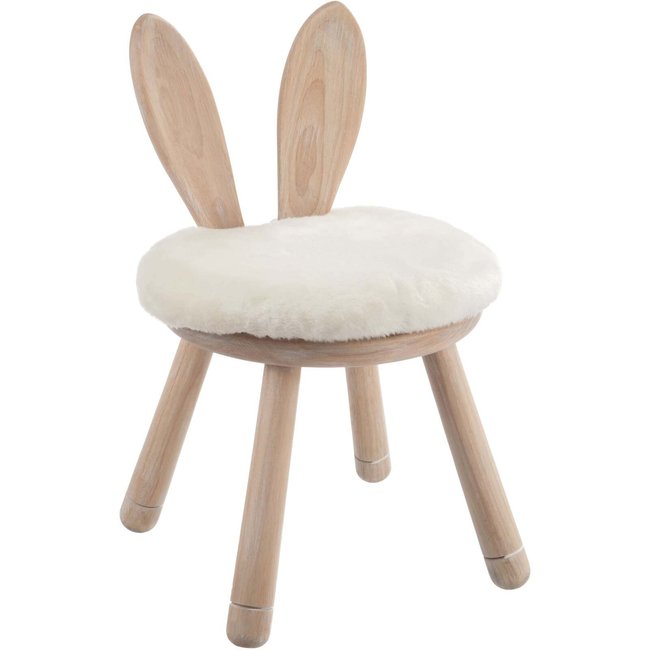 Chaise en bois, coussin rond, Jericho Couleur blanc, naturel <span itemprop=
