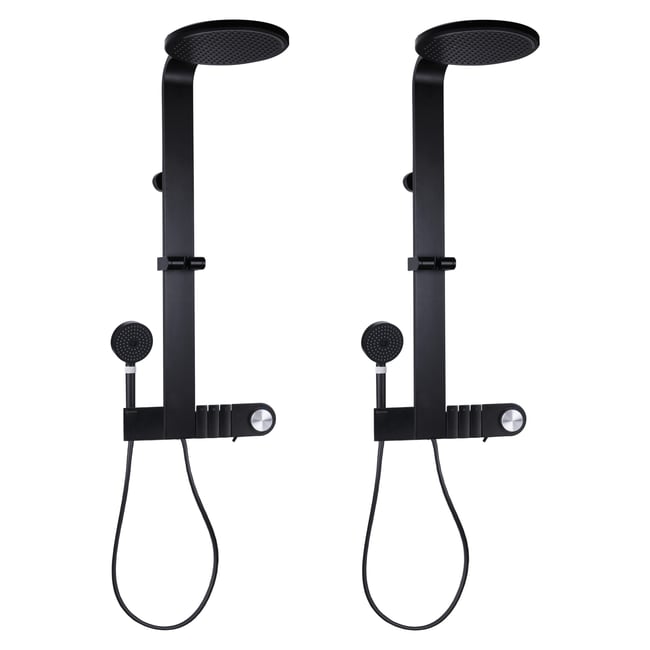 Lot de 2 colonnes de douche avec mitigeur, NEO noir <span itemprop=