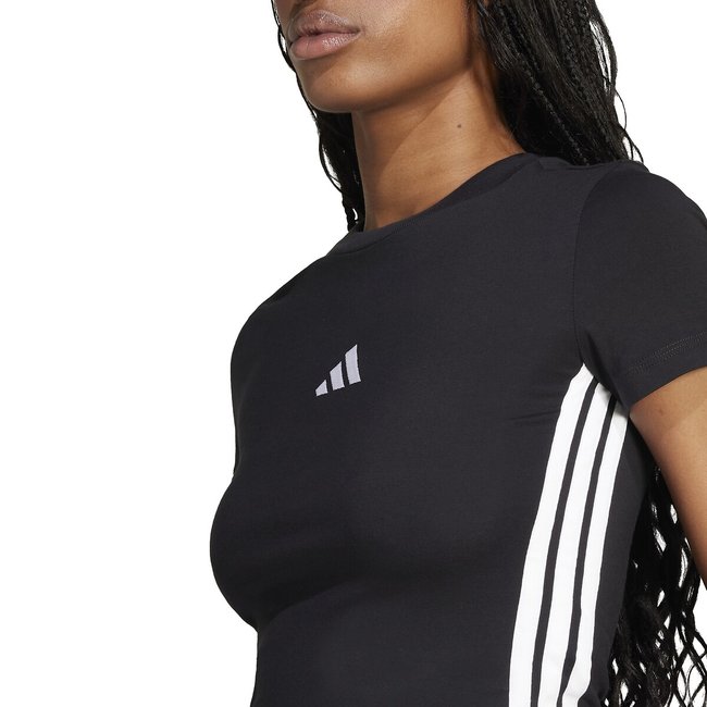 T-shirt slim baby Essentials 3 Stripes preto <span itemprop=