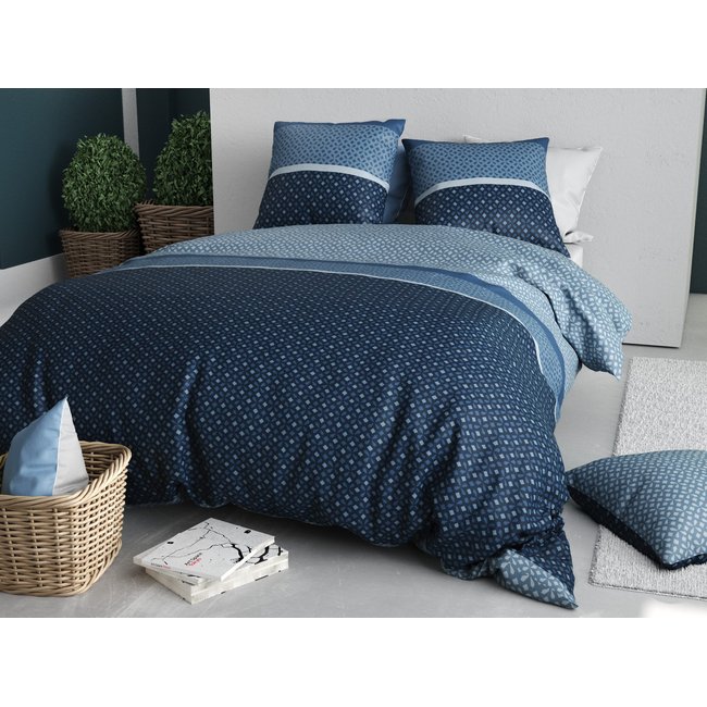 Parure housse de couette polyester, Rosie bleu <span itemprop=