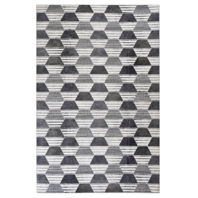 Tapis imprimé Serena, aspect cuir, plat Couleur gris multicolore <span itemprop=