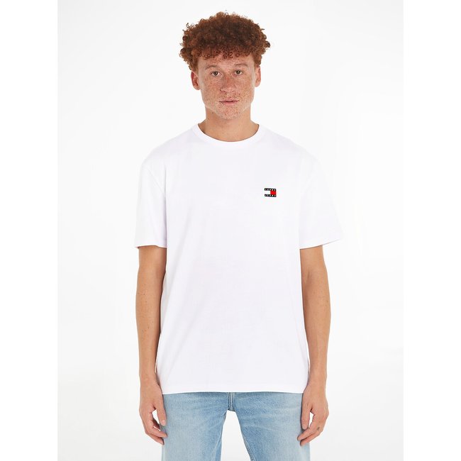 T-shirt droit col rond logo badge - TOMMY JEANS