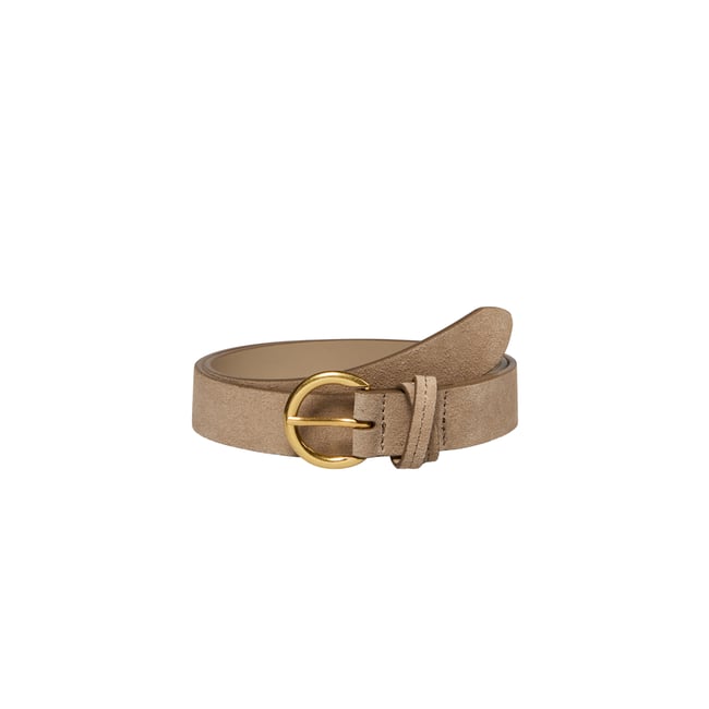 Ceinture avec boucle ronde en laiton marron <span itemprop=